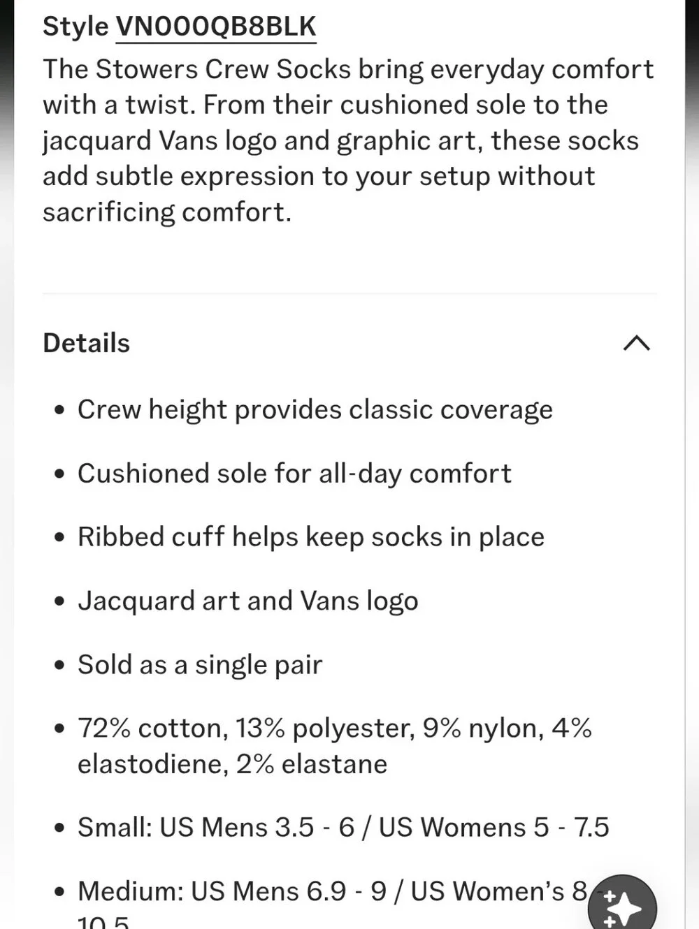 Vans Stowers Crew Socks